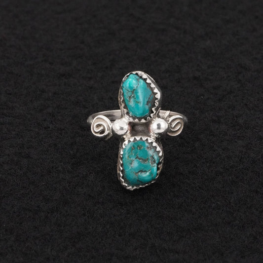 Priscilla Reeder Turquoise & Sterling Silver Ring Size 7