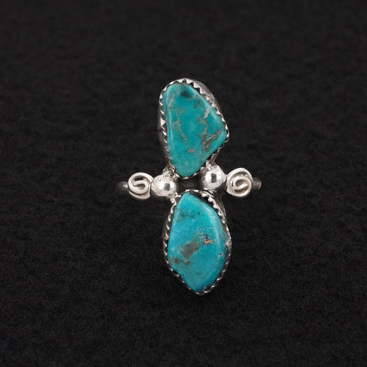 Priscilla Reeder Turquoise & Sterling Silver Ring Size 9