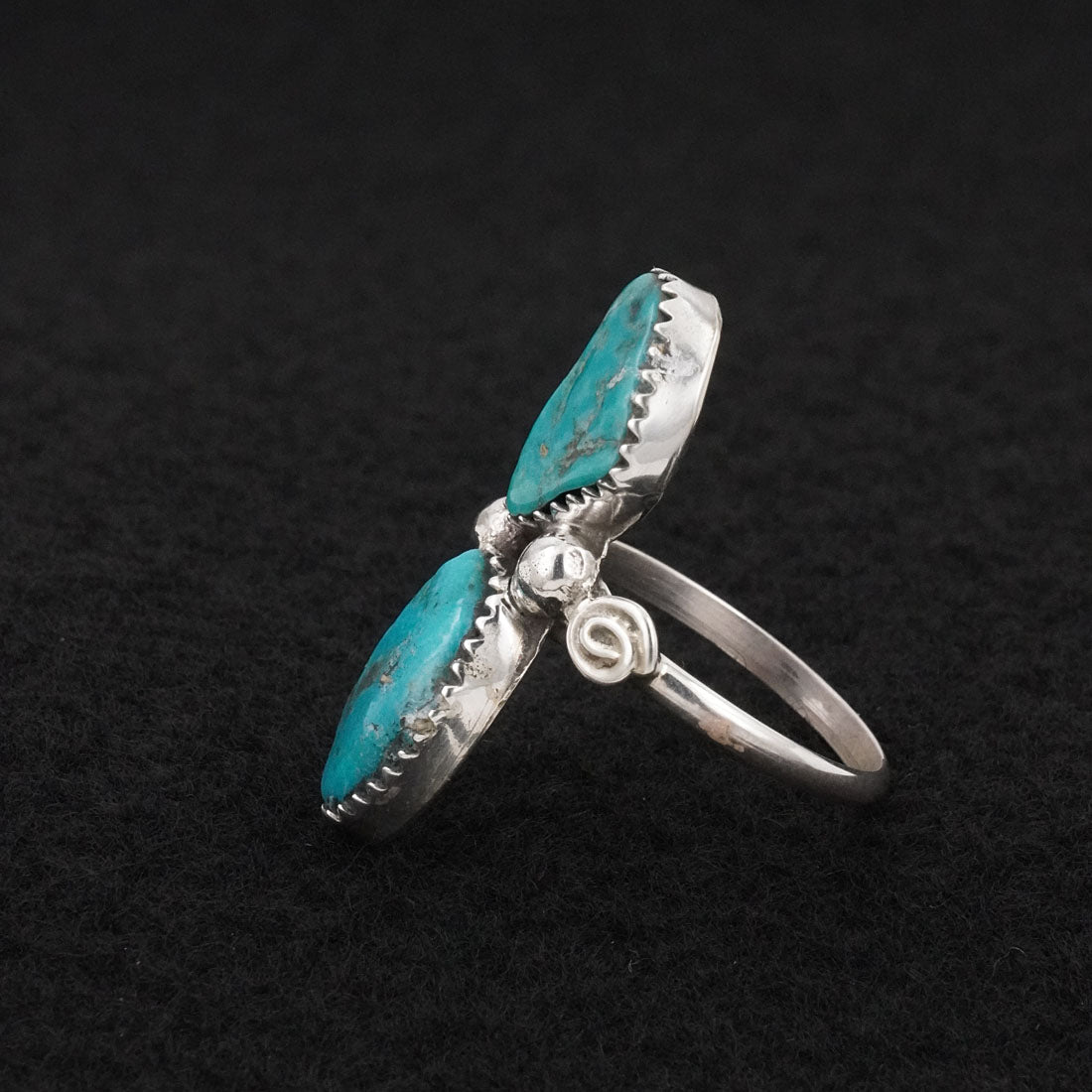 Priscilla Reeder Turquoise & Sterling Silver Ring Size 9