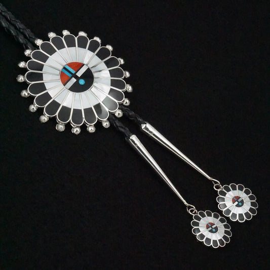 April Unkestine Multi-Stone & Sterling Silver Bolo Tie