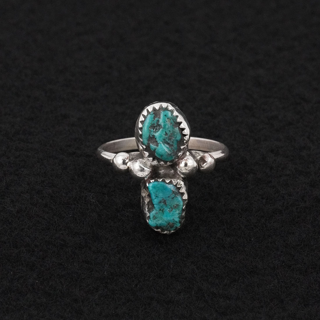 Priscilla Reeder Turquoise & Sterling Silver Ring Size 8.5