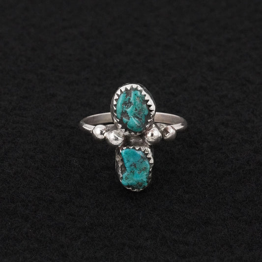 Priscilla Reeder Turquoise & Sterling Silver Ring Size 8.5