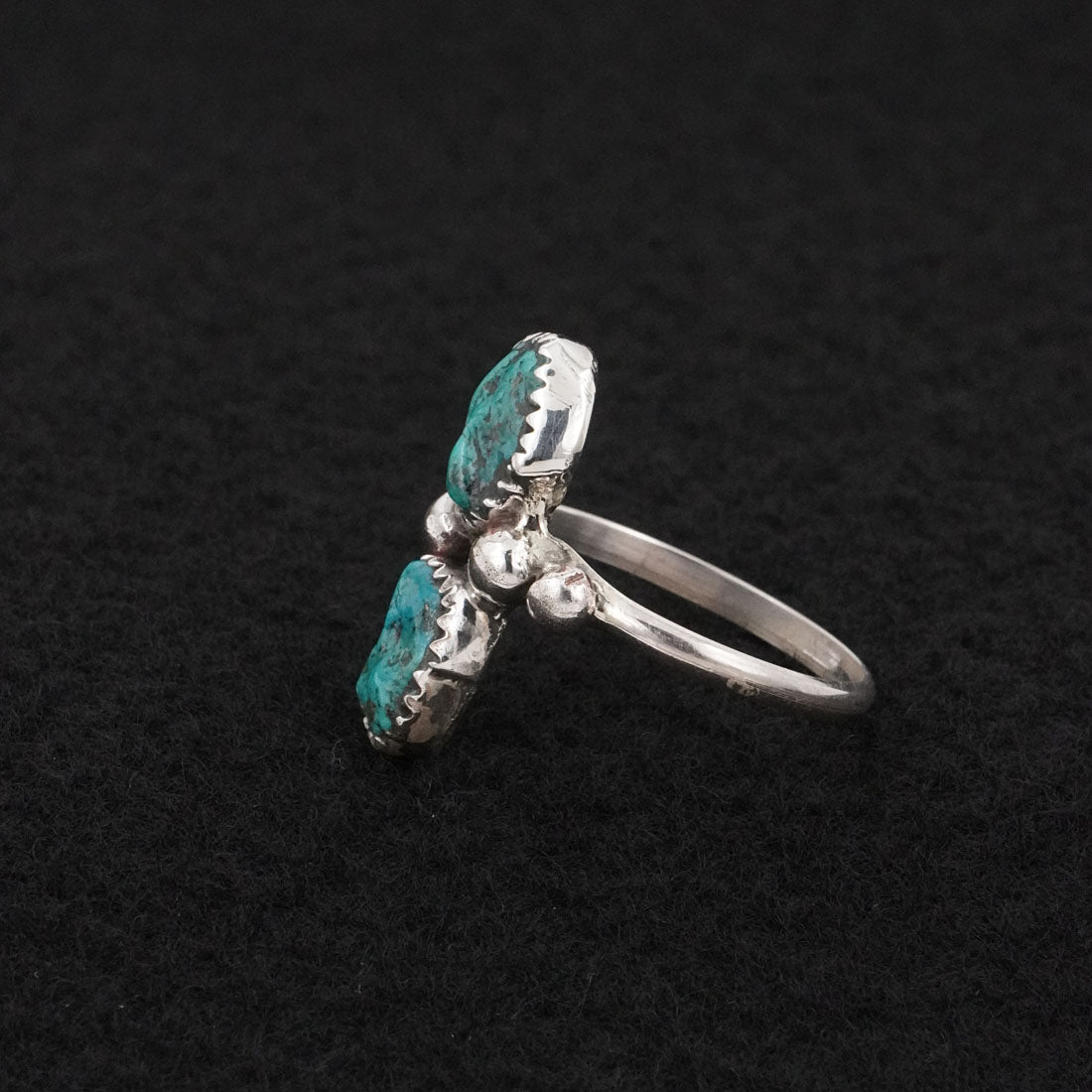 Priscilla Reeder Turquoise & Sterling Silver Ring Size 8.5