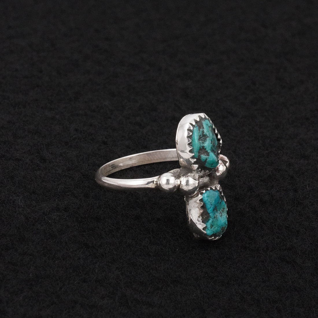 Priscilla Reeder Turquoise & Sterling Silver Ring Size 8.5
