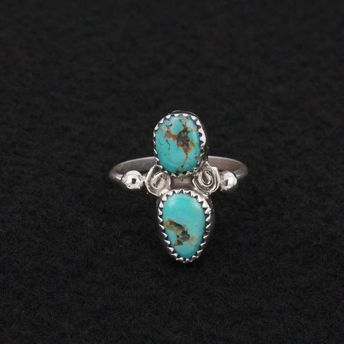Priscilla Reeder Turquoise & Sterling Silver Ring Size 9
