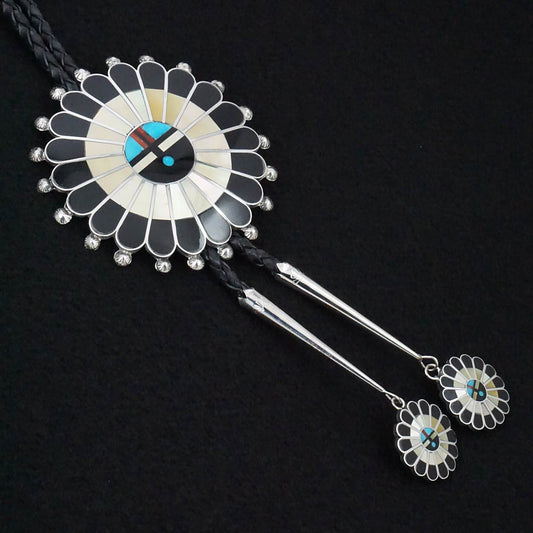 April Unkestine Multi-Stone & Sterling Silver Bolo Tie
