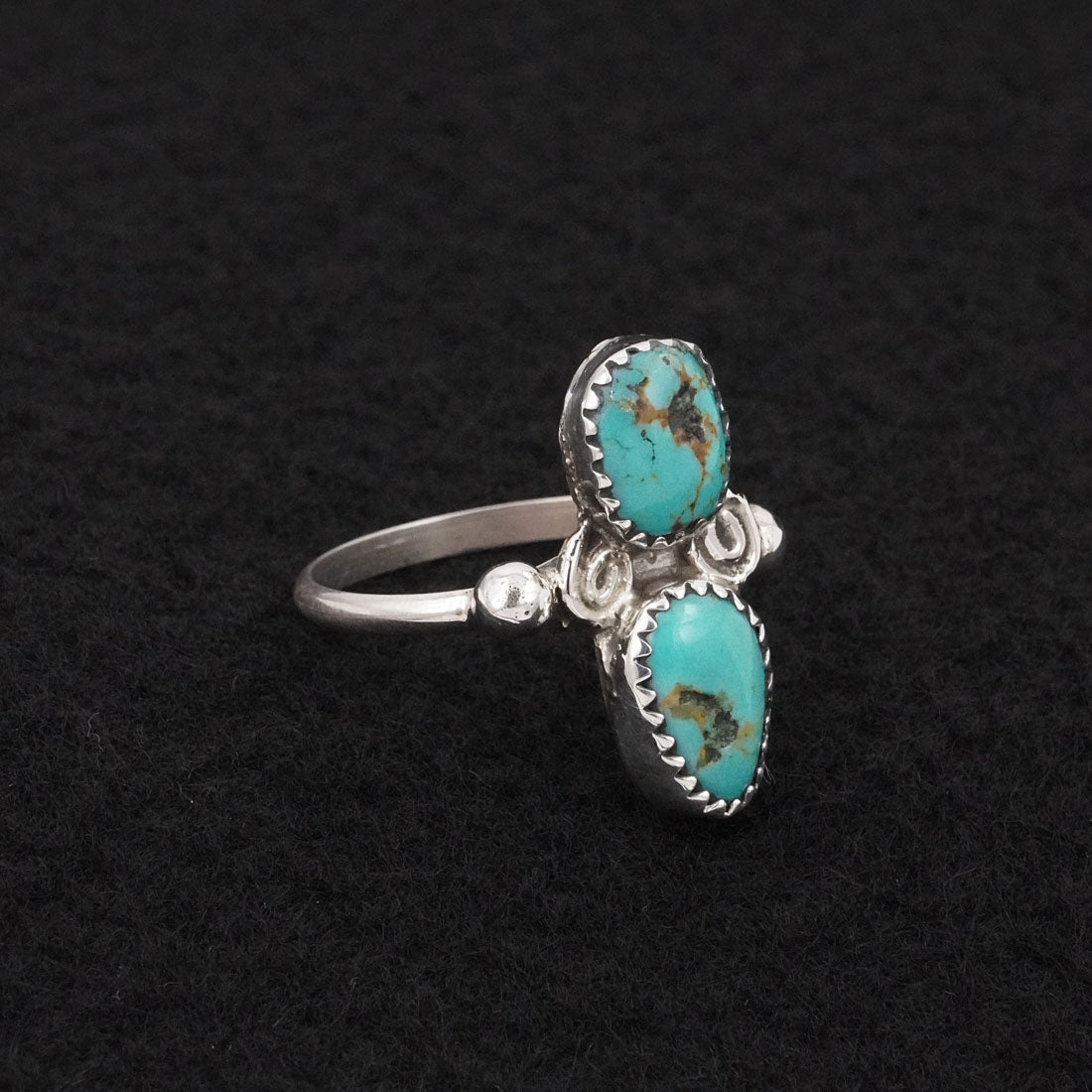 Priscilla Reeder Turquoise & Sterling Silver Ring Size 9