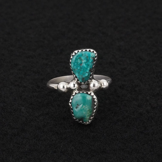 Priscilla Reeder Turquoise & Sterling Silver Ring Size 8.5