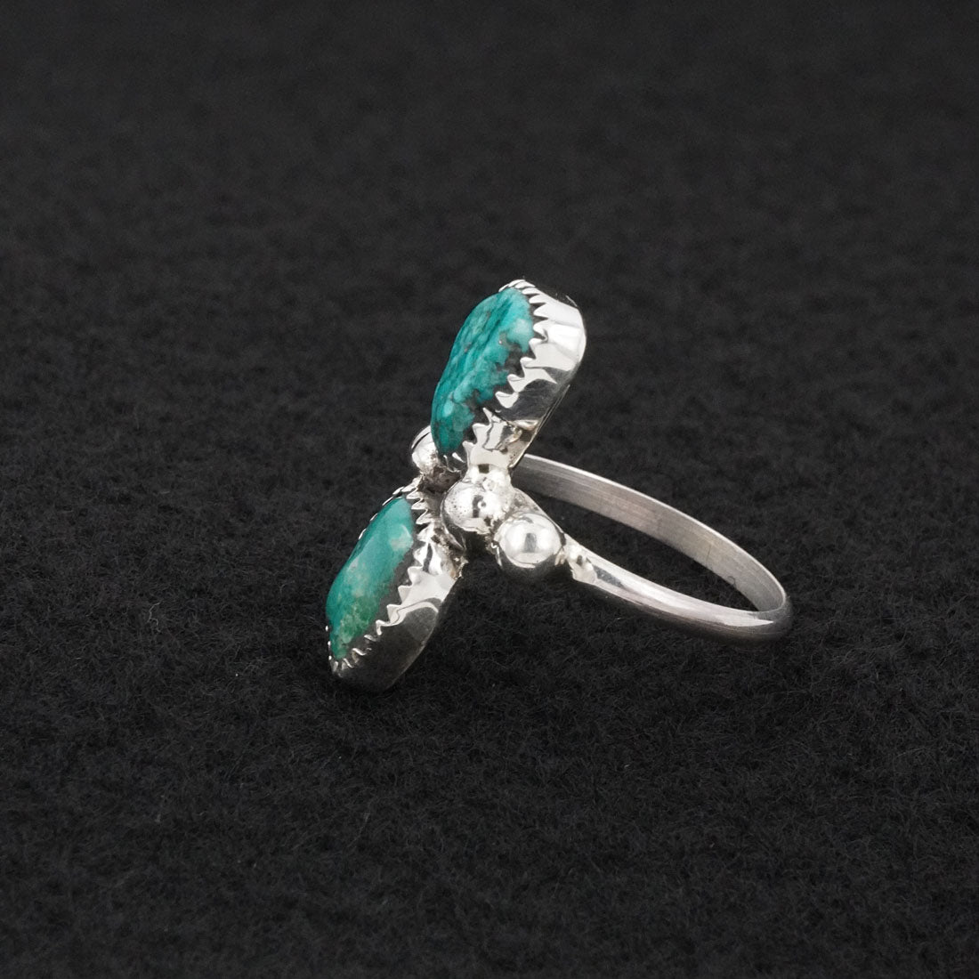 Priscilla Reeder Turquoise & Sterling Silver Ring Size 8.5