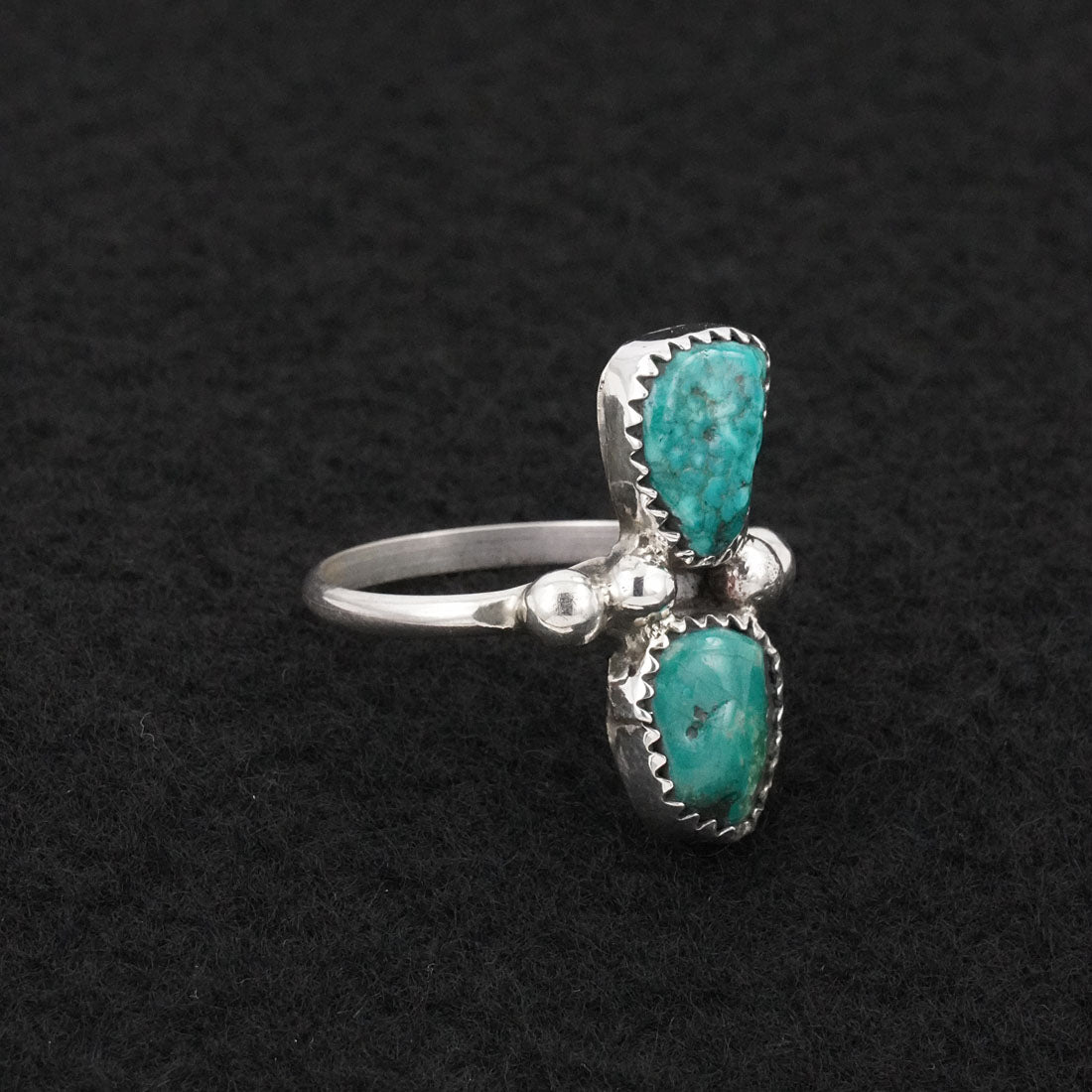 Priscilla Reeder Turquoise & Sterling Silver Ring Size 8.5