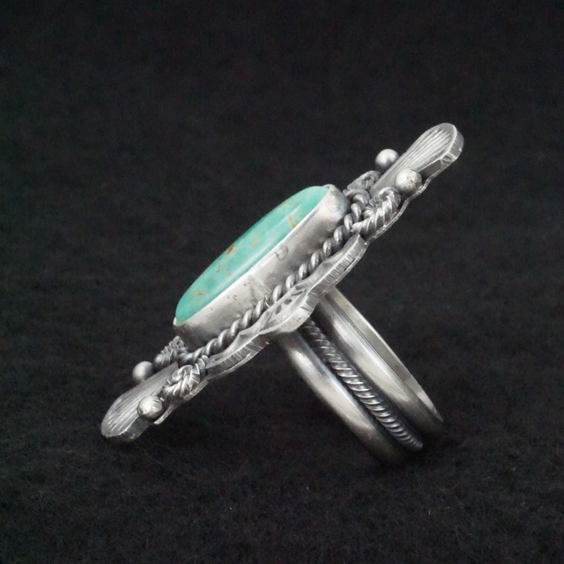 Michael Calladitto Turquoise & Sterling Silver Ring Size 10