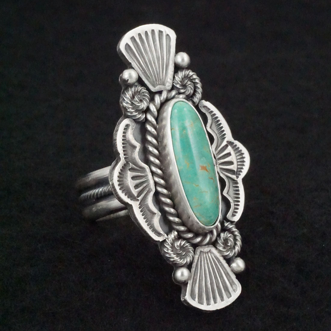 Michael Calladitto Turquoise & Sterling Silver Ring Size 10