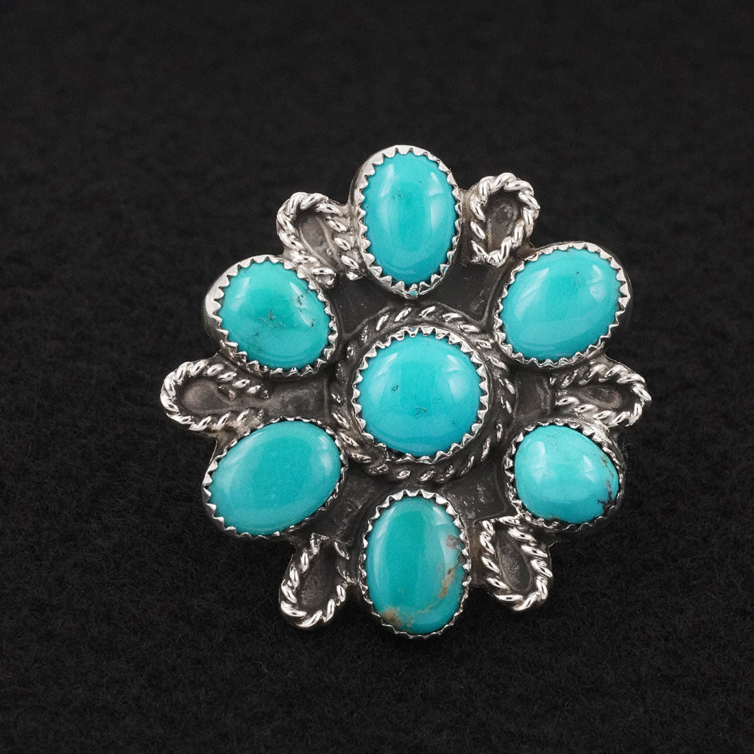 Darius Arviso Turquoise & Sterling Silver Ring Size 9.5