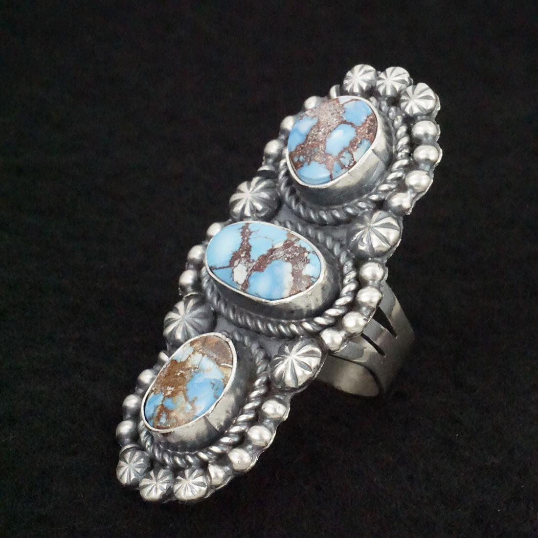 Jeff James Turquoise & Sterling Silver Ring Size 8