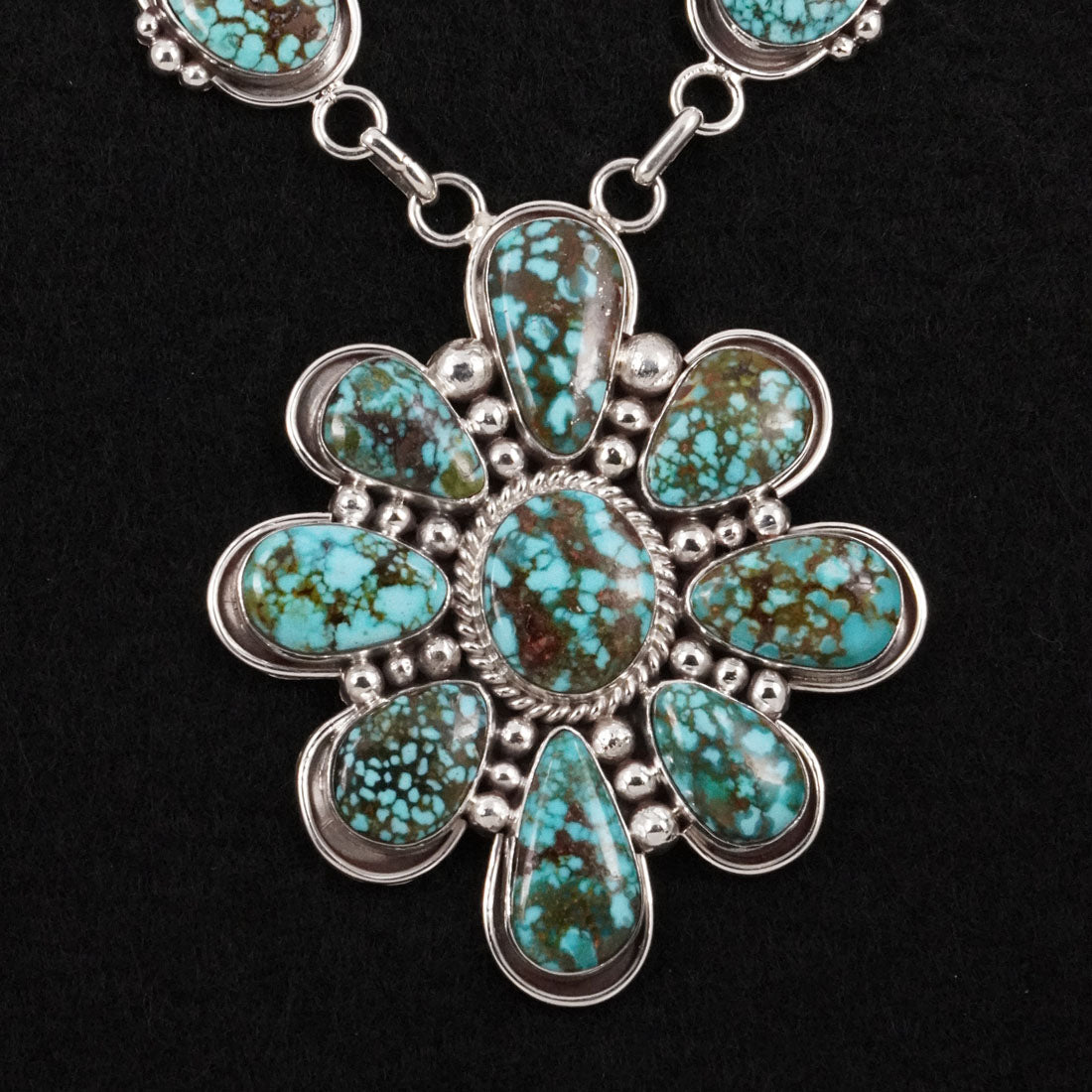 Anthony Brown Turquoise & Sterling Silver Necklace Set