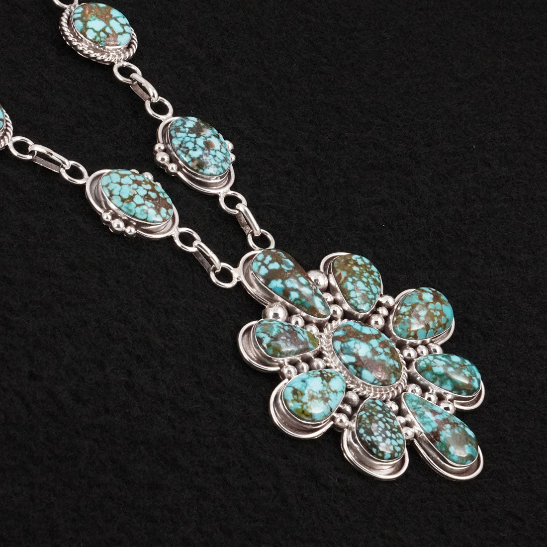 Anthony Brown Turquoise & Sterling Silver Necklace Set