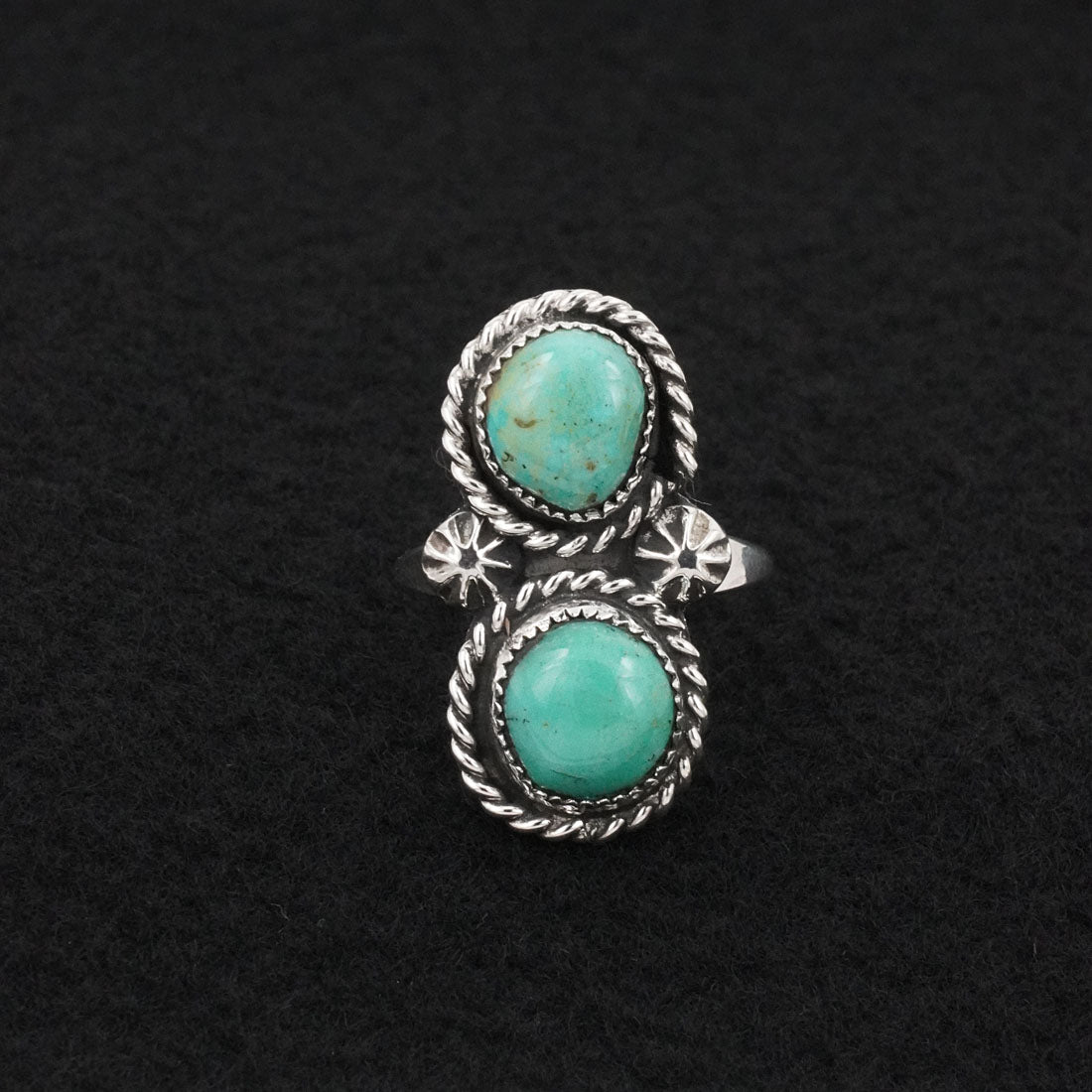Darius Arviso Turquoise & Sterling Silver Ring Size 8.5