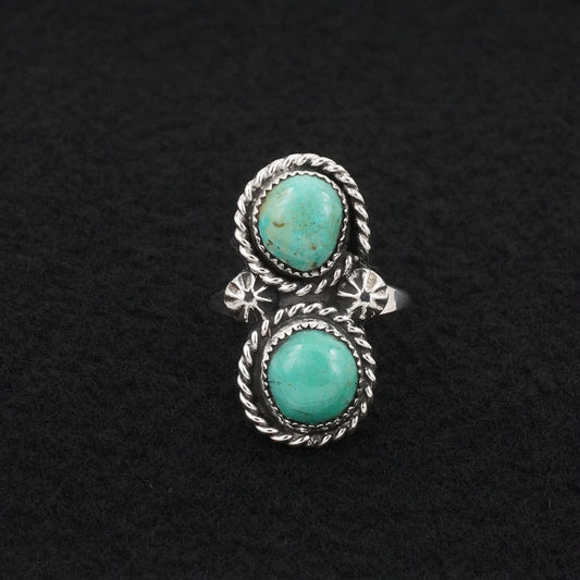Darius Arviso Turquoise & Sterling Silver Ring Size 8.5