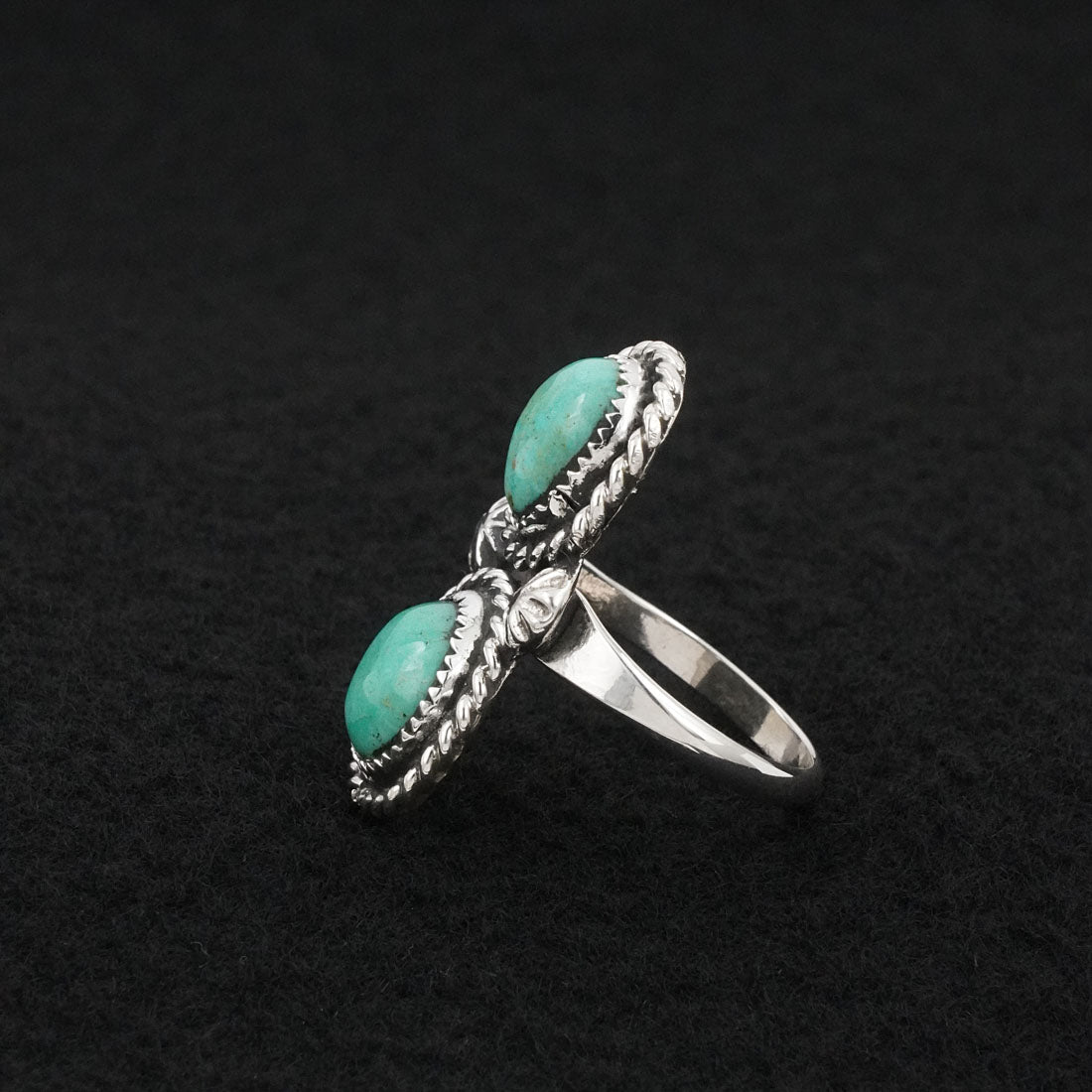 Darius Arviso Turquoise & Sterling Silver Ring Size 8.5