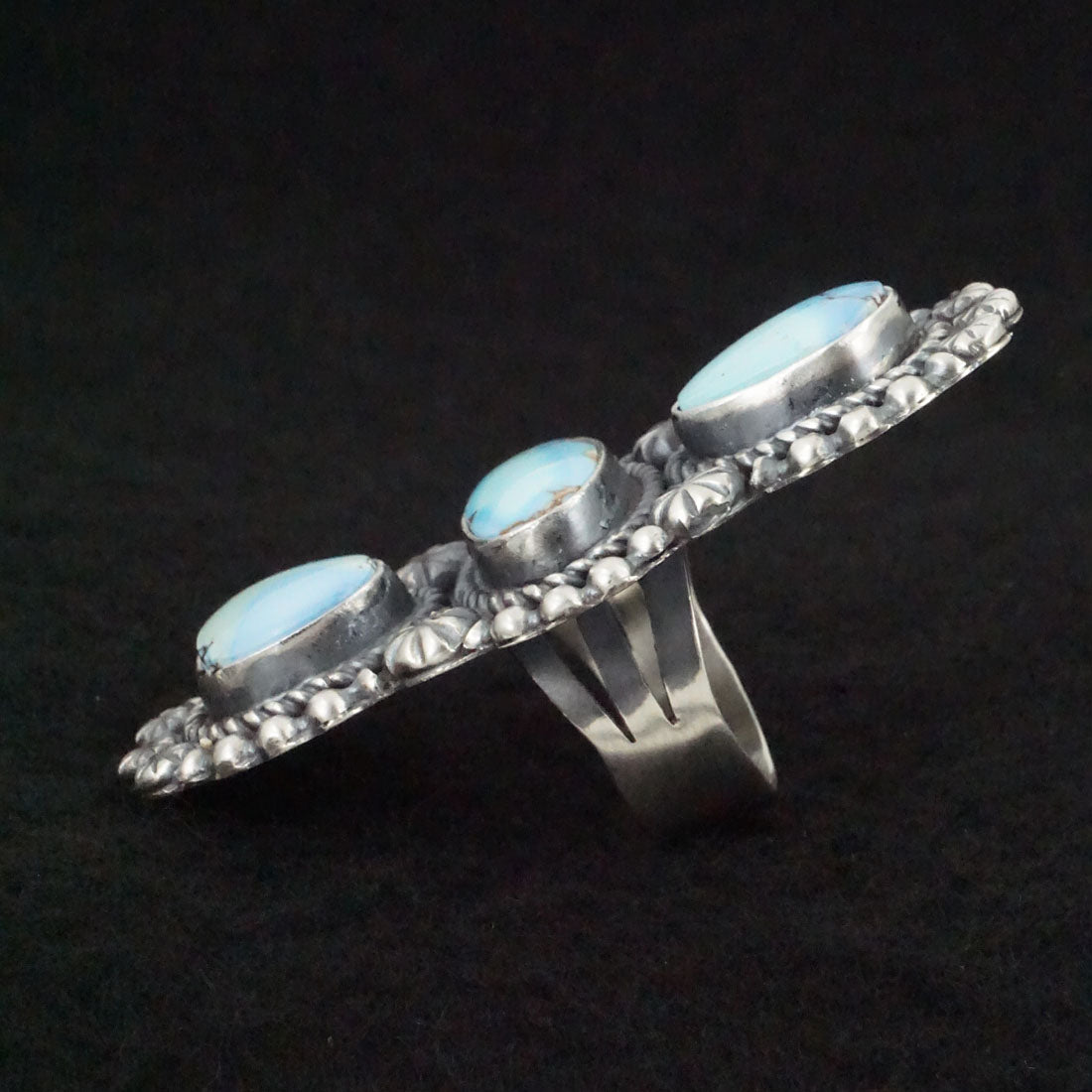 Jeff James Turquoise & Sterling Silver Ring Size 7