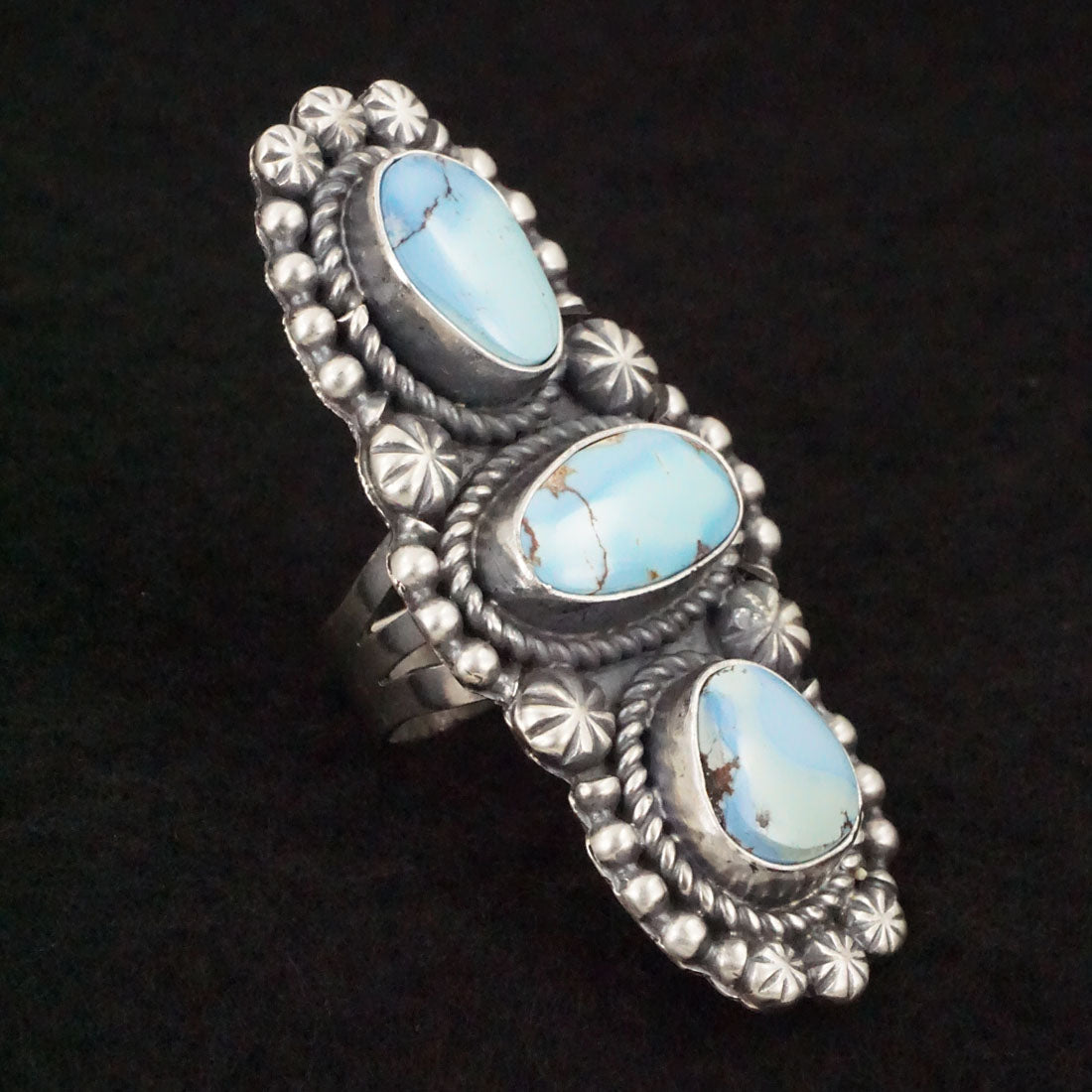 Jeff James Turquoise & Sterling Silver Ring Size 7