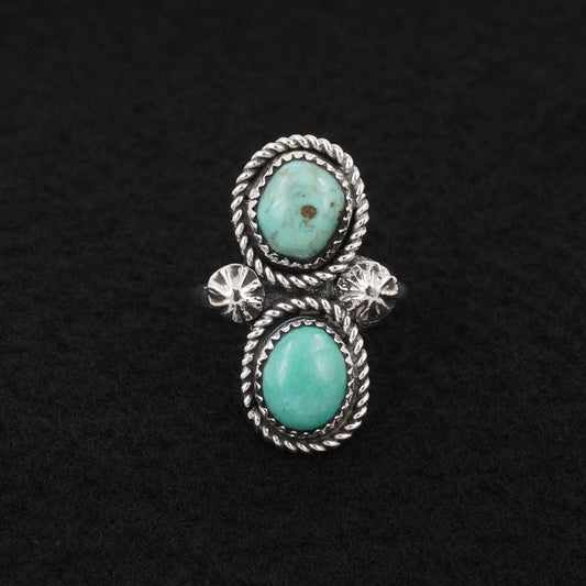 Darius Arviso Turquoise & Sterling Silver Ring Size 8.5