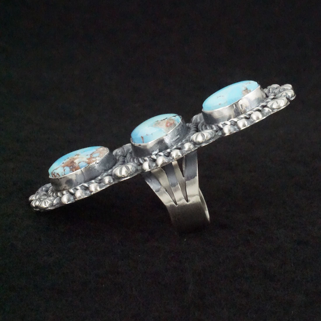 Jeff James Turquoise & Sterling Silver Ring Size 7