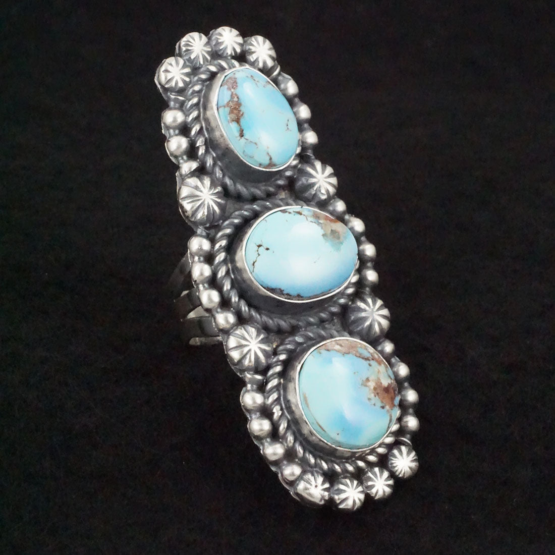 Jeff James Turquoise & Sterling Silver Ring Size 7