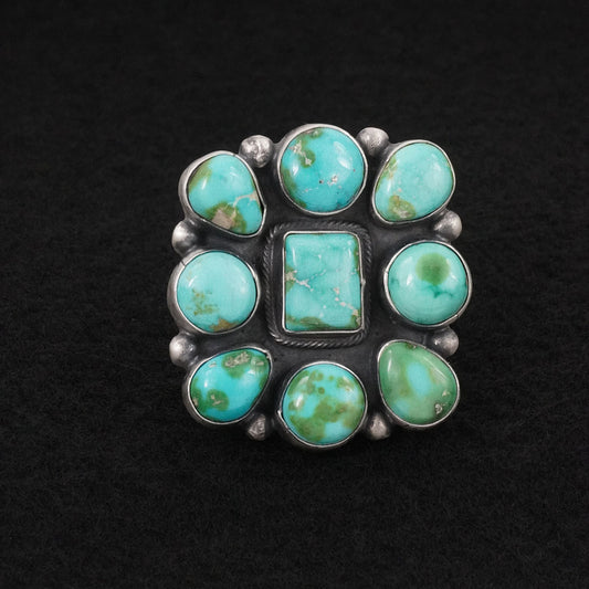 Bobby Johnson Turquoise & Sterling Silver Ring Size 9