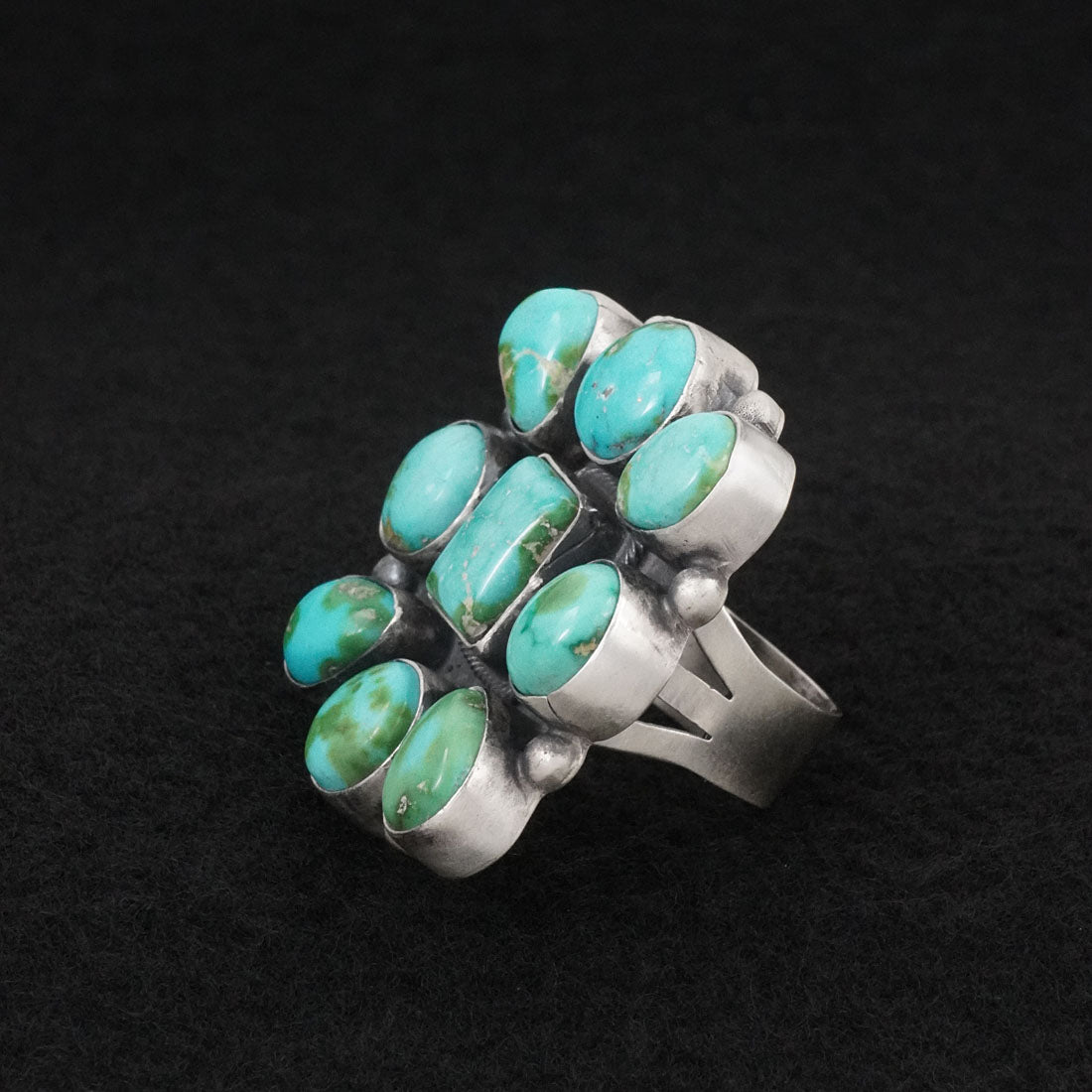 Bobby Johnson Turquoise & Sterling Silver Ring Size 9