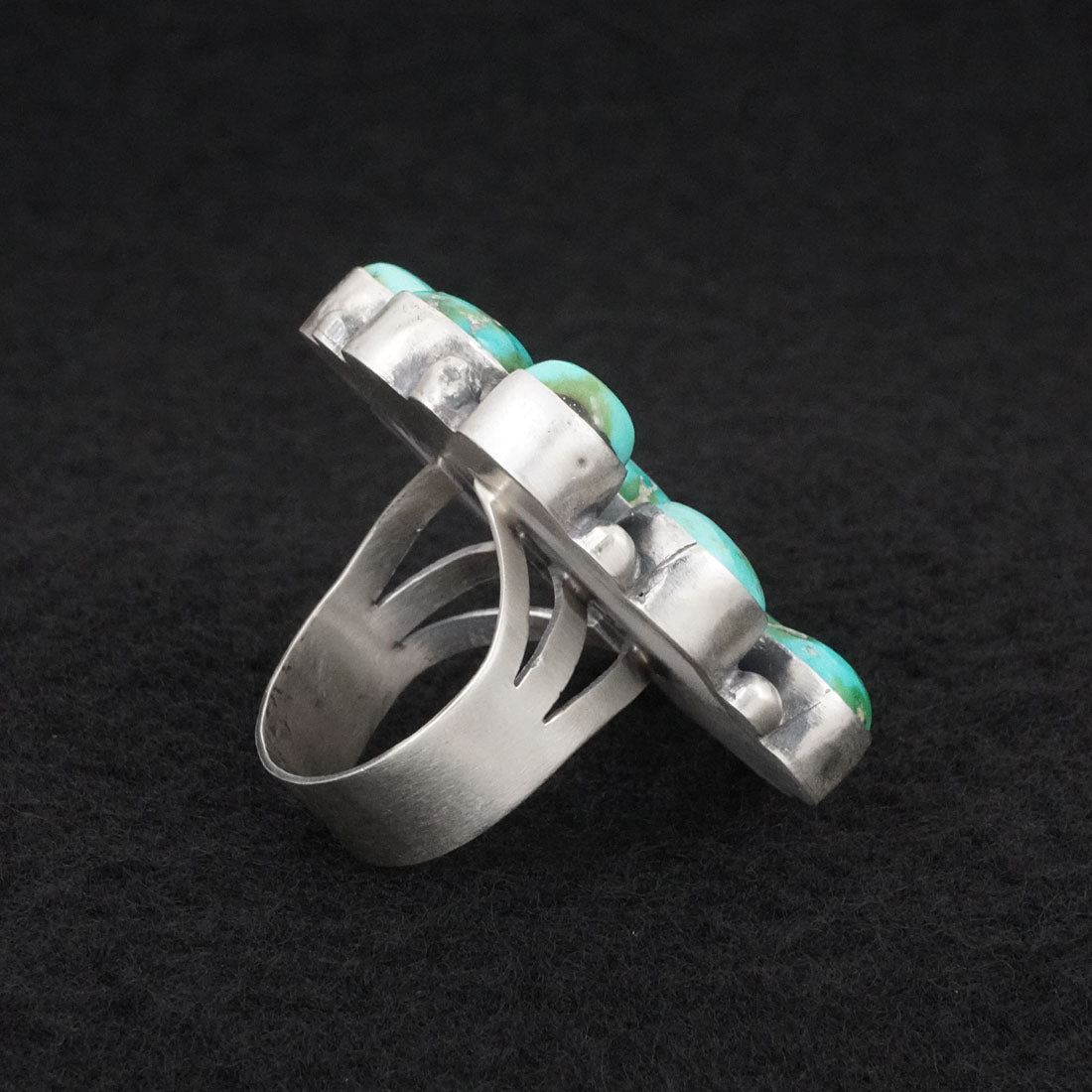 Bobby Johnson Turquoise & Sterling Silver Ring Size 9