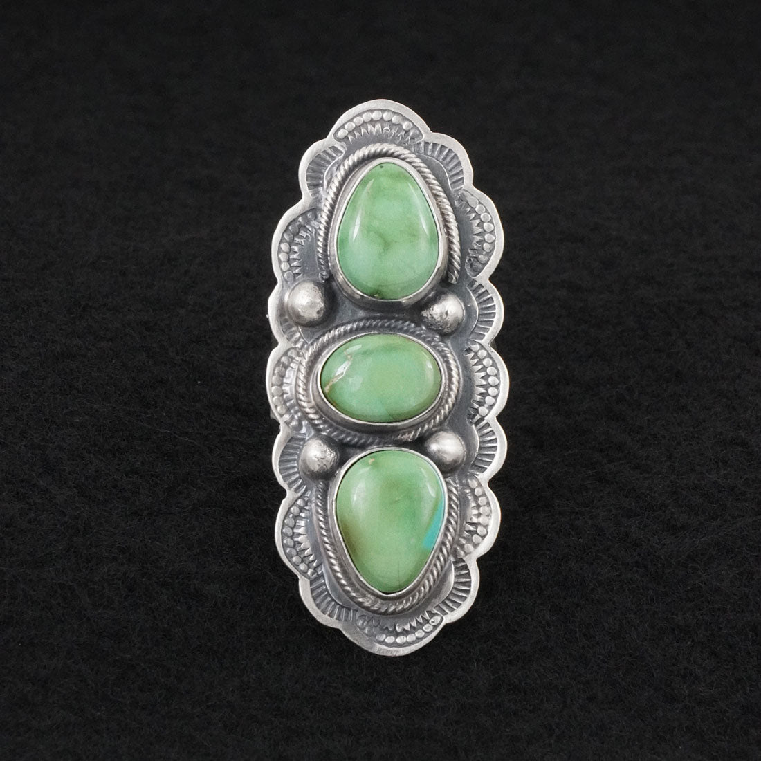 Bobby Johnson Turquoise & Sterling Silver Ring Size 8