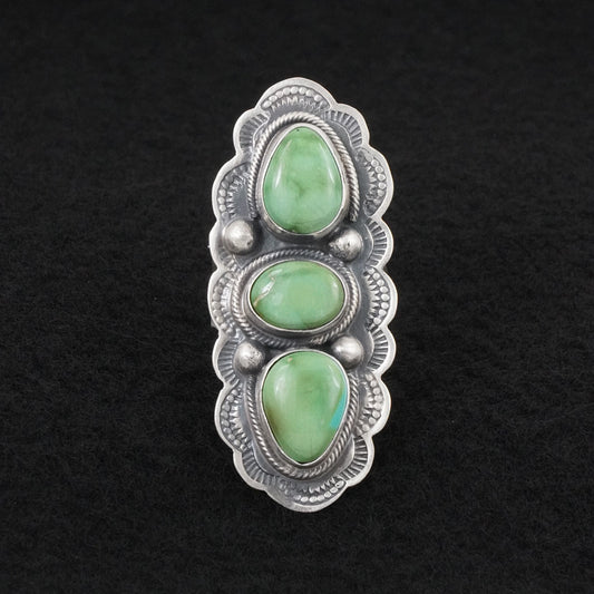 Bobby Johnson Turquoise & Sterling Silver Ring Size 8