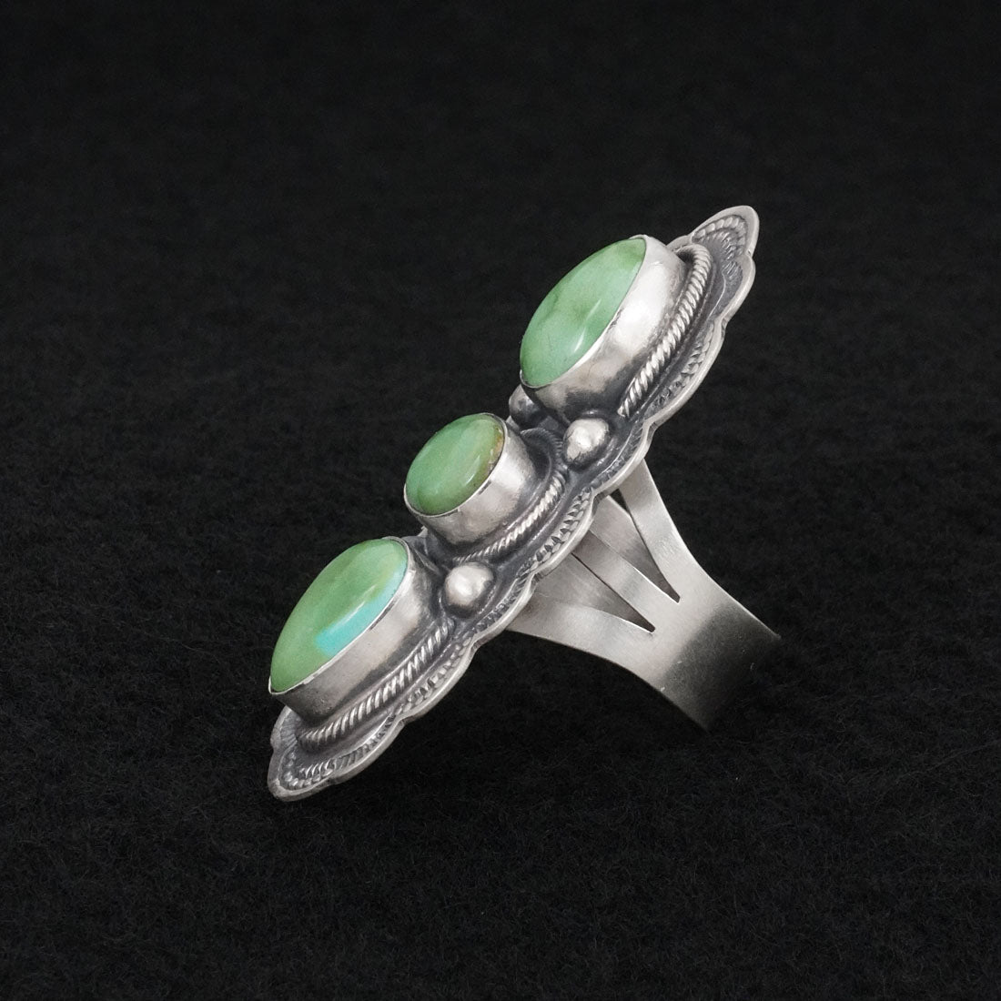 Bobby Johnson Turquoise & Sterling Silver Ring Size 8