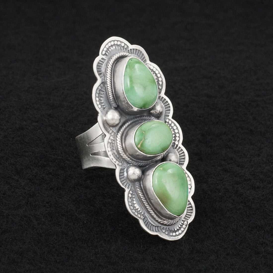 Bobby Johnson Turquoise & Sterling Silver Ring Size 8