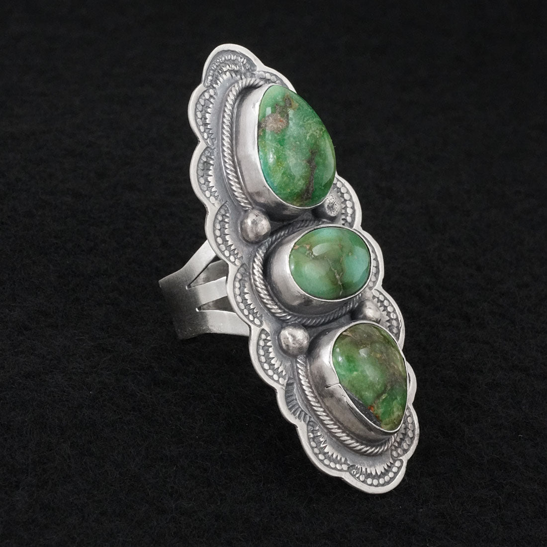 Bobby Johnson Turquoise & Sterling Silver Ring Size 9