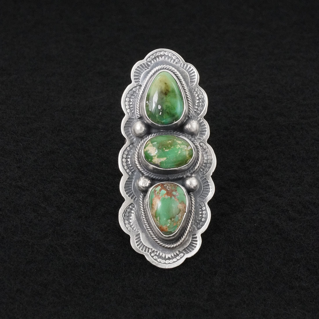 Bobby Johnson Turquoise & Sterling Silver Ring Size 6.5
