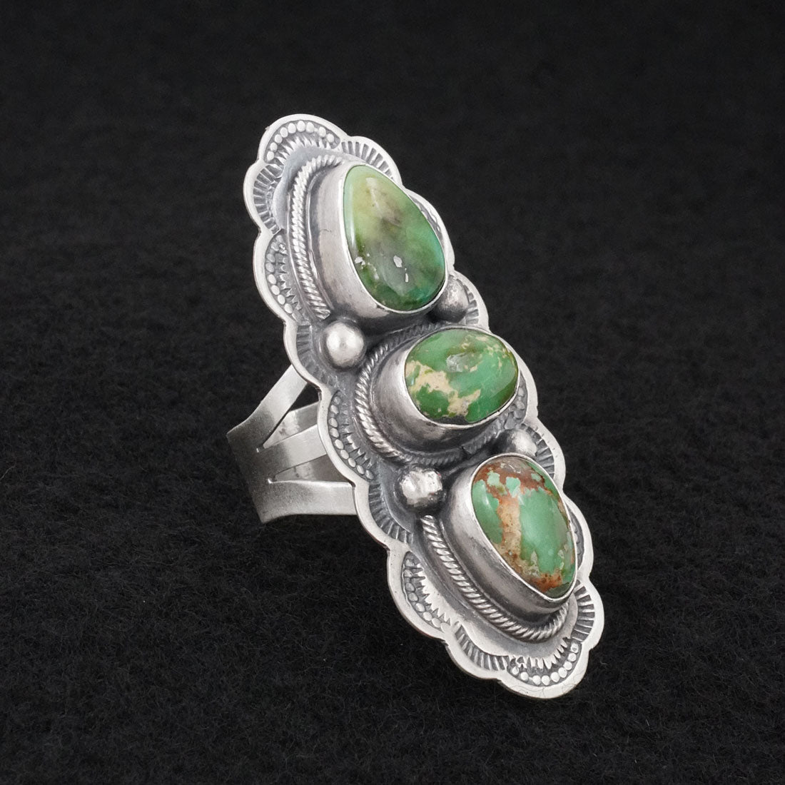 Bobby Johnson Turquoise & Sterling Silver Ring Size 6.5