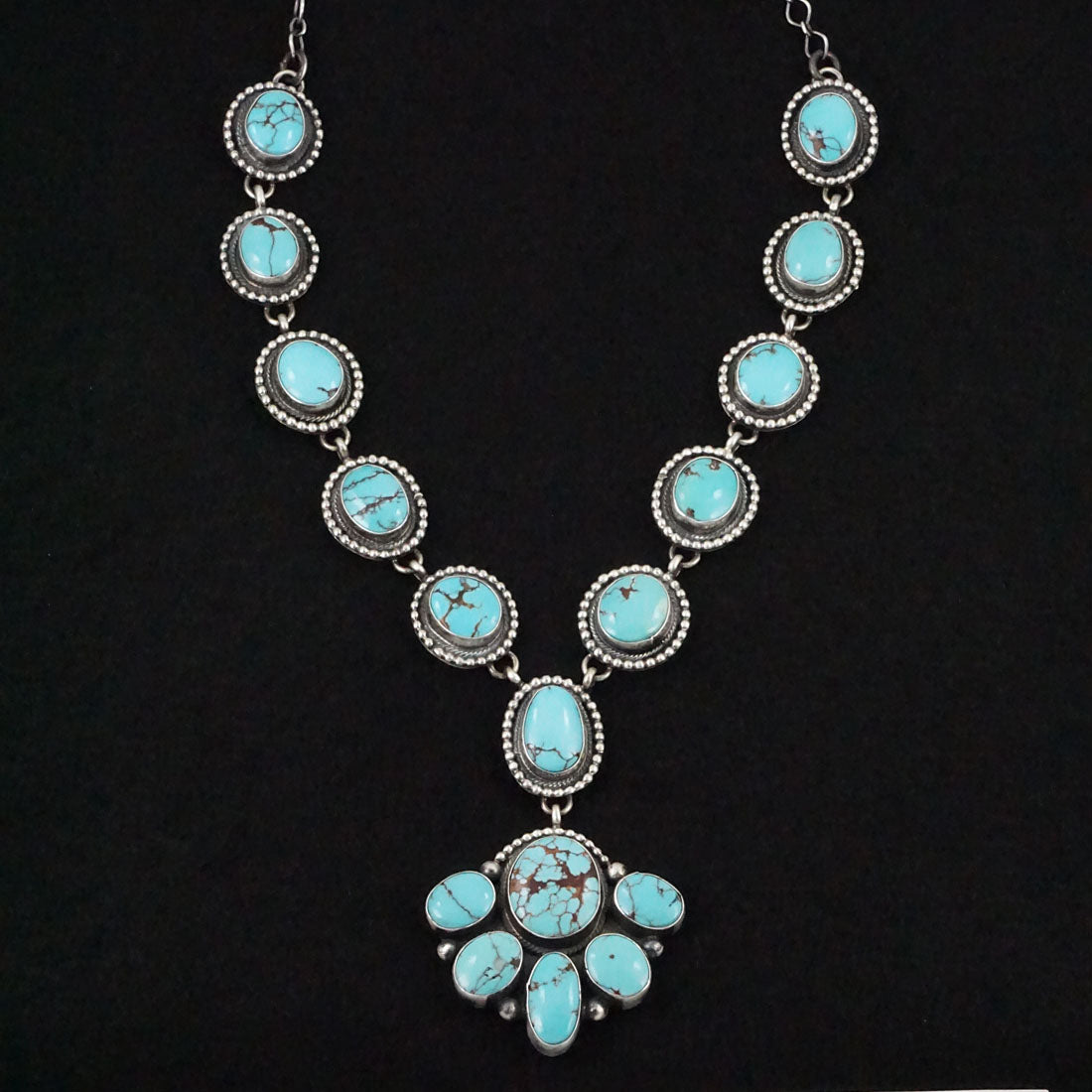 Bobby Johnson Turquoise & Sterling Silver Necklace Set