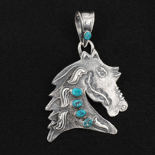 Delbert Arviso Turquoise & Sterling Silver Pendant