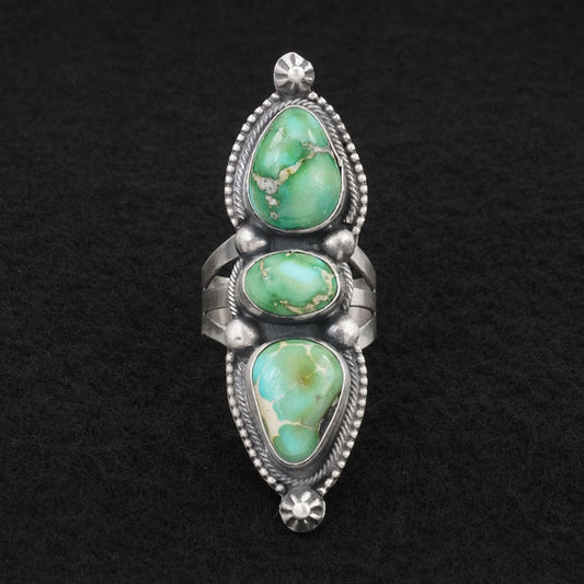 Bobby Johnson Turquoise & Sterling Silver Ring Size 9