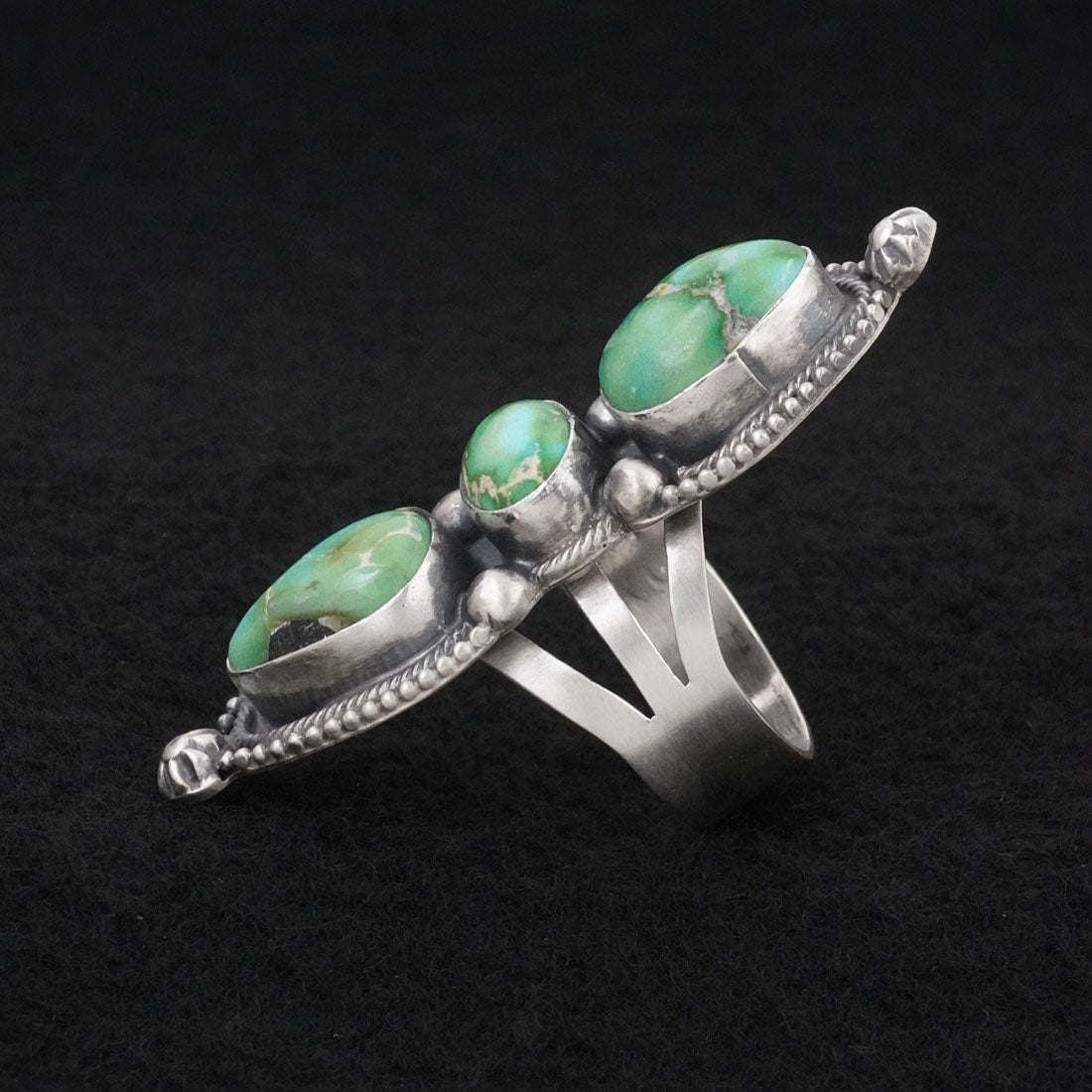 Bobby Johnson Turquoise & Sterling Silver Ring Size 9
