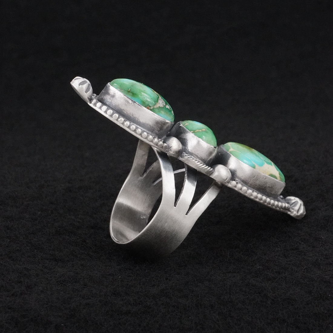 Bobby Johnson Turquoise & Sterling Silver Ring Size 9
