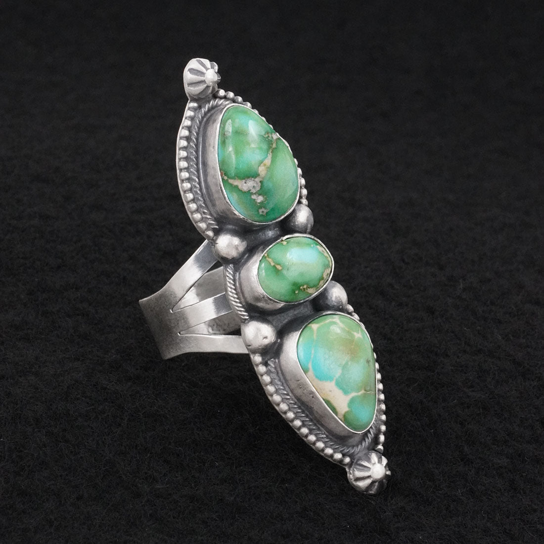 Bobby Johnson Turquoise & Sterling Silver Ring Size 9