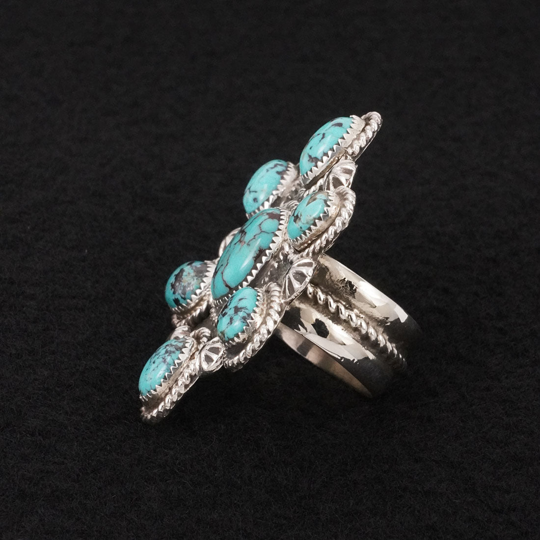 Darius Arviso Turquoise & Sterling Silver Ring Size 10