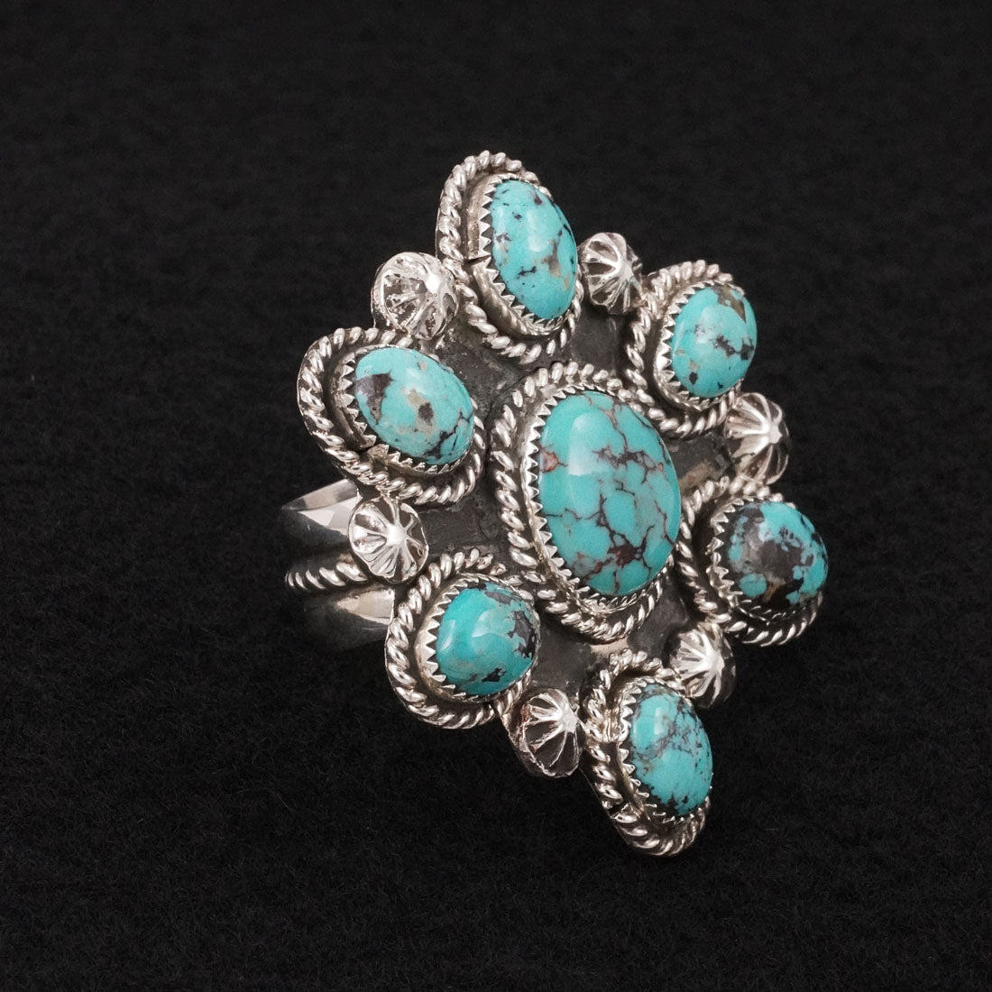 Darius Arviso Turquoise & Sterling Silver Ring Size 10