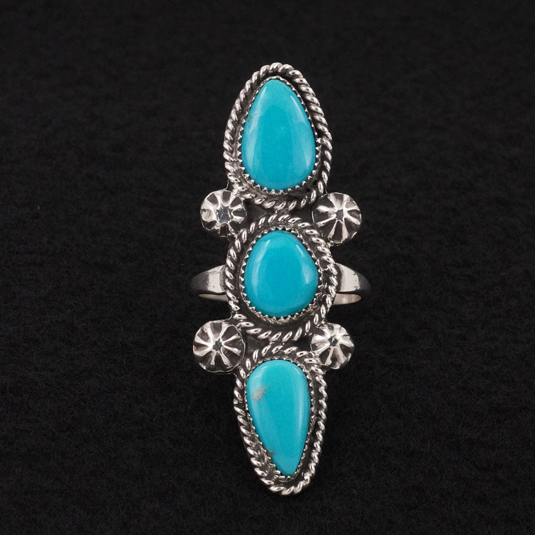 Darius Arviso Turquoise & Sterling Silver Ring Size 9