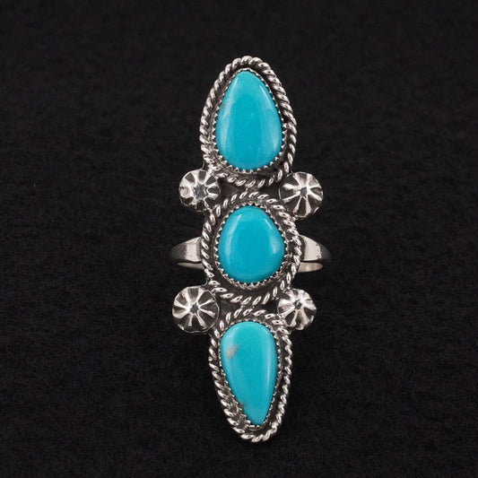 Darius Arviso Turquoise & Sterling Silver Ring Size 9