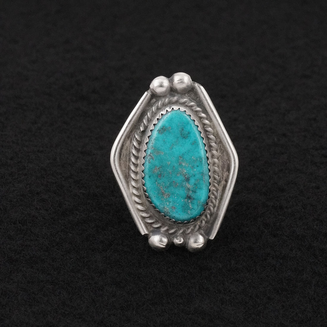 Leslie Nez Turquoise & Sterling Silver Ring Size 7.5