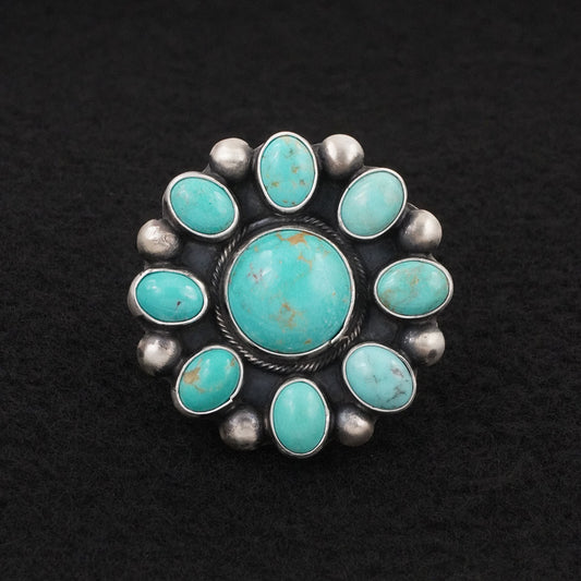 Kathleen Livingston Turquoise & Sterling Silver Ring Adjustable